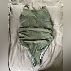 Pink Blush Maternity One Piece Swimsuit - Olive Green (EUC)